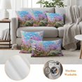 thumbnail image 6 of Spring Flowers Pillow Covers 2 Pack Oil Painting Pink Purple White Lavender Floral Blue Sky Pillowcase Waterproof Outdoor Throw Pillow Cover for Patio Garden Square Cushion 18”x18”, 6 of 9