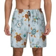 thumbnail image 2 of Picia Sea Turtle pattern Mens Swim Trunks with Compression Liner Stretch Beach Shorts Quick Dry with Zipper Pockets No-Chafing Board Shorts-3X-Large, 2 of 9