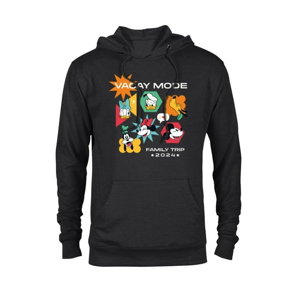 Disney Mickey & Friends Vacay Mode Family Trip Vacation 2024 - Pullover Hoodie for Adults - Customized-Black