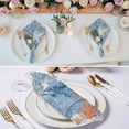 thumbnail image 3 of Blue Coastal Whale Cloth Napkins, Retro Nautical Marine Life Leaves Washable and Reusable Dinner Napkins Set of 6, Table Napkin for Kitchen Party Birthday Wedding Hotel Housewarming 20"x20", 3 of 9