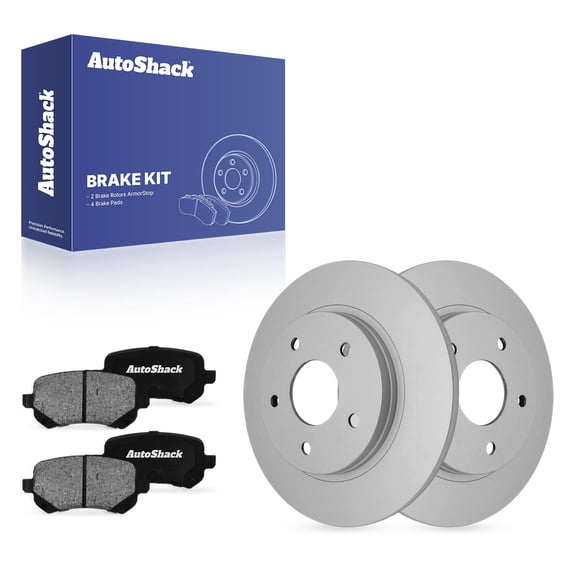 AutoShack Rear Solid Coated Brake Rotors   Ceramic Pads 6-PC Brake Kit Replacement for 2008-2011 Dodge Grand Caravan 2008-2011 Chrysler Town & Country 2009-2012 Dodge Journey ArmorStop 12" (304.9 mm)
