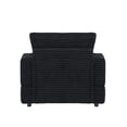 thumbnail image 6 of 39 Inch Spring Upholstered Armchair with Ottoman Set, Corduroy Fabric Comfortable Single Sofa with Cup Holder for Living Room/Bedroom/Office, Black, 6 of 9