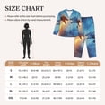 thumbnail image 4 of Pajama Sets for Women 2 Pcs, Red and Blue Fire Dragon A Button Down Long Sleeve Sleepwear Lounge PJ Sets, 4 of 6