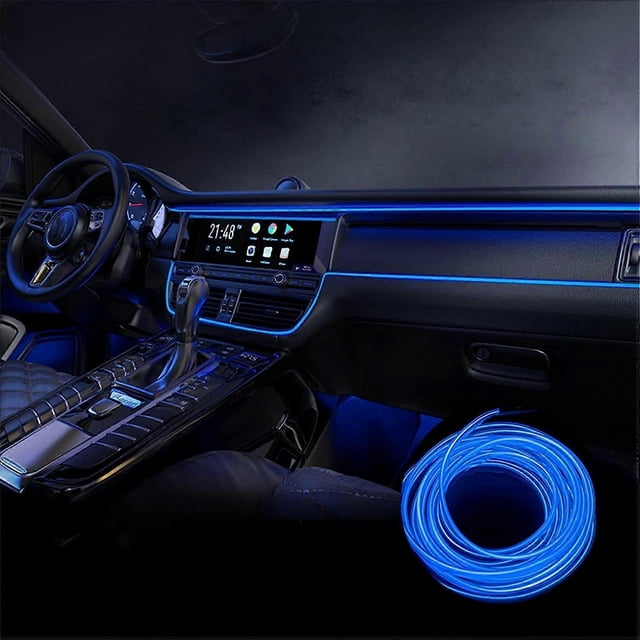 Car Interior Lights, 5m Car LED Light Strip, 5v Auto Interior LED Strip, Suitable for All Car Model Ambient Lights (Blue)