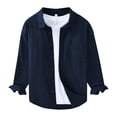 thumbnail image 2 of LIUJUNSHOP Men Casual Versatile Long Sleeve Linen Shirt Comfortable Breathable Business Relaxed Fit BU2 XL, 2 of 5