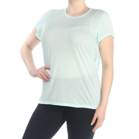 CALVIN KLEIN Womens Green Short Sleeve Jewel Neck T-Shirt Active Wear Top Plus Size: 1X