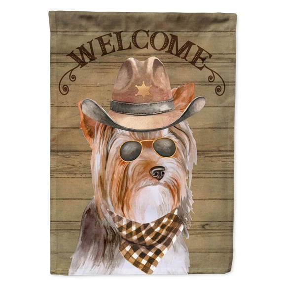 Carolines Treasures CK6381CHF Yorkshire Terrier 3 Country Dog Flag Canvas House Size  Large multicolor