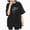 A15-Black, variant on Women T-Shirt Casual Loose Solid Color Shirt with Crew Neck and Sleeved Drop