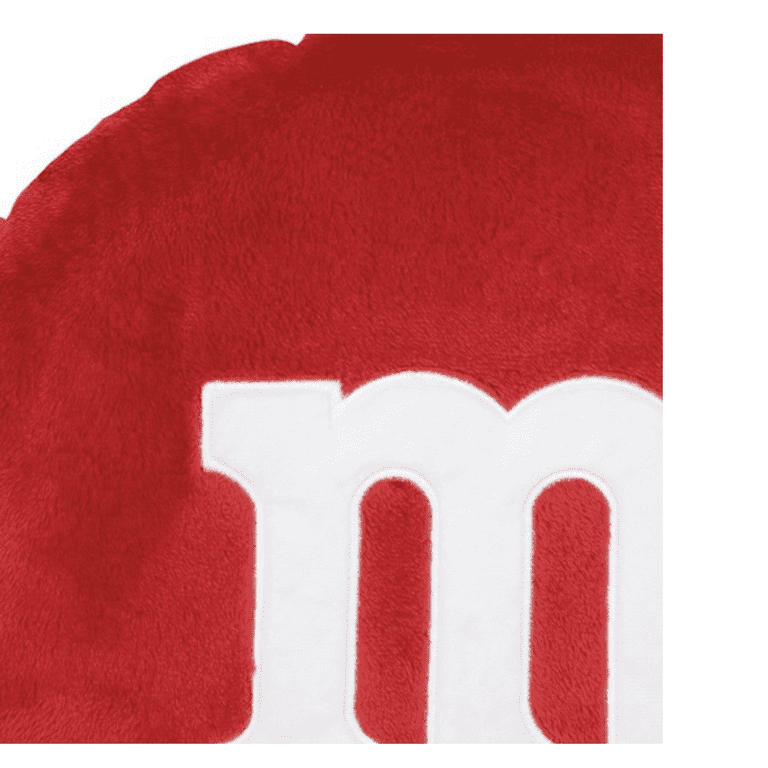Red M&M Candy Soft Pillow, 100% Polyester Fiber