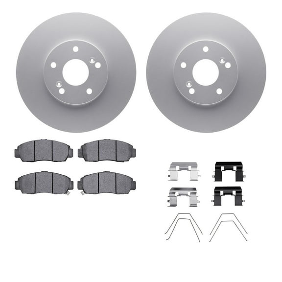 Dynamic Friction Company Front Geospec Brake Rotors with 5000 Advanced Brake Pads includes Hardware 4512-59157