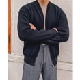 thumbnail image 1 of Suéter ajustado con doble cremallera y color sólido para otoño, cárdigan de cuello de béisbol de estilo simple para hombre, moda, 1 of 5