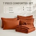thumbnail image 5 of DHOLE King Size 7-Piece Bed in a Bag Comforter Set – Boho Tufted Shabby Chic Bedding, Ultra Soft Microfiber All-Season Vintage Farmhouse Duvet Cover Set with Pillow Shams - Orange, 5 of 12