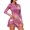 Pink Gradient Floral, variant on TSOVTHRID Chevron Stripe Women Tennis Dress, 2 Piece Quarter Zip Golf Dress with Pockets, Quick Dry Athletic Dress for Summer Workout and Sport Activities, Size Small