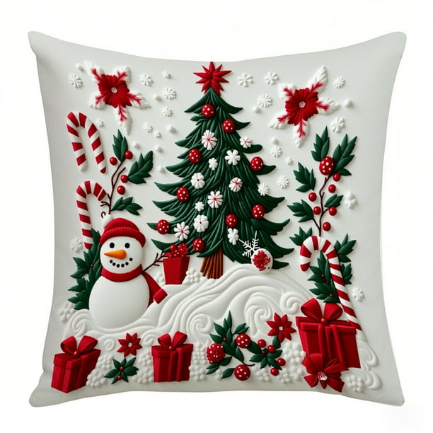 Ropa de cama, almohada y funda, manta, juego de fundas de almohada navideñas con renos y Papá Noel, ideales para decorar el sofá y el dormitorio. Una funda de almohada.