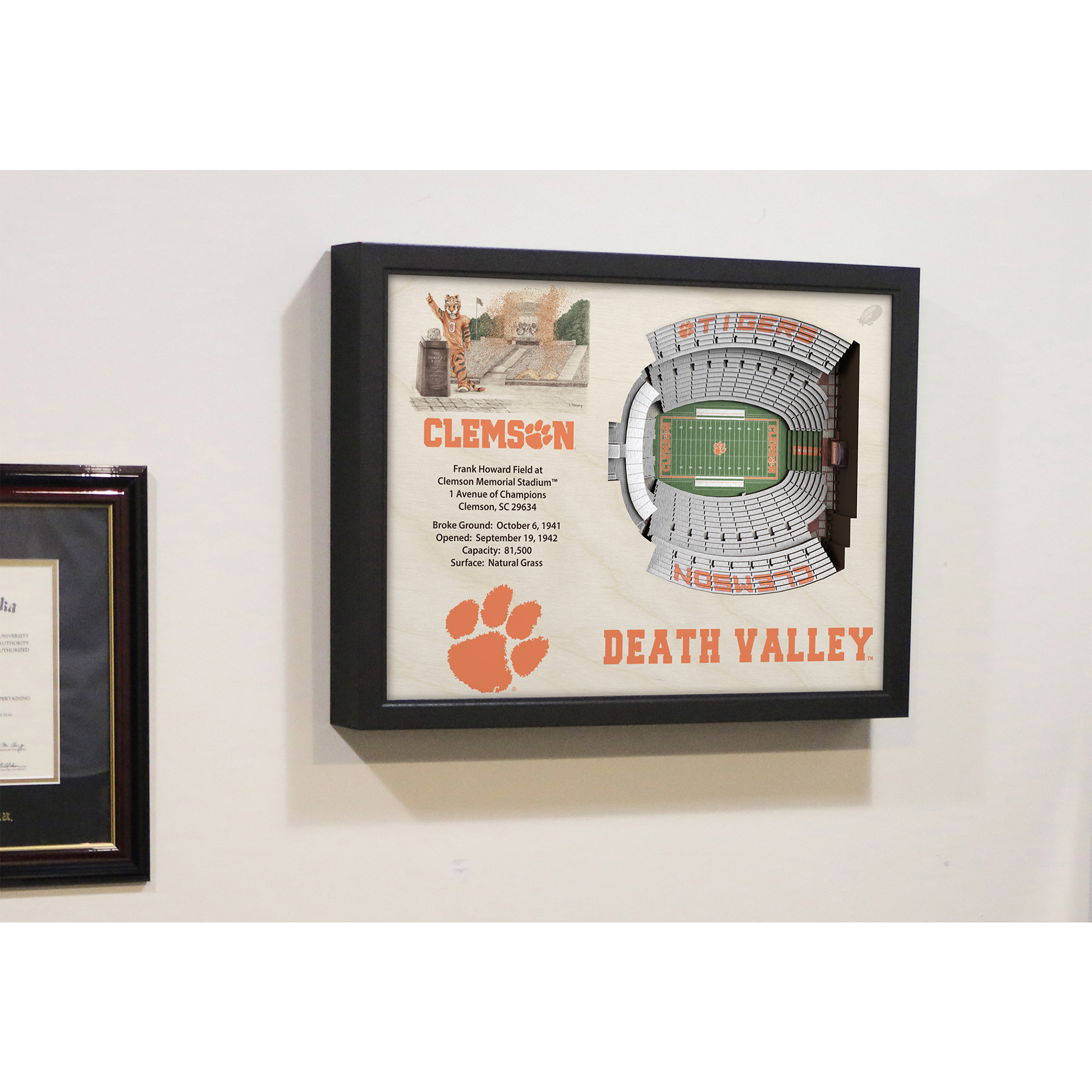 Clemson Tigers 255 X 195 Memorial Stadium Stadium Views Wall Art No Size