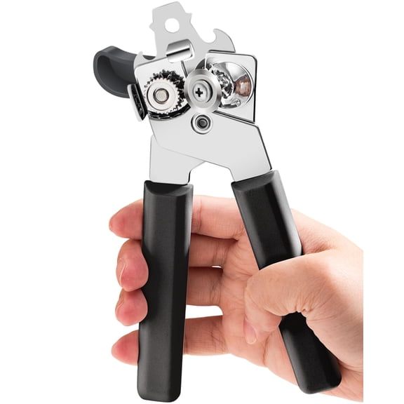 Can Opener Manual, Can Openers Hand Held with Comfort Anti-Slip Handles, Heavy Duty Stainless Steel Can Opener Smooth Edge and Bottle Openers, Easy Turn Can Openers for Seniors, Kitchen,