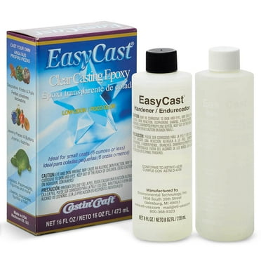 Environmental Technology EasyCast Crystal Clear Casting Epoxy Mix (2-Part Kit) For Coating of Small Arts & Crafts, Wood, Jewelry Making | Low Odor & Solvent Free | 8 oz Resin   8oz Hardener (1
