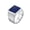 Silver Blue Stone, variant on Men's STAINLESS STEEL Square Flat Agate Gemstone SignetRing Matte Polished Finger Wedding Band Silver Blue Stone Size 10