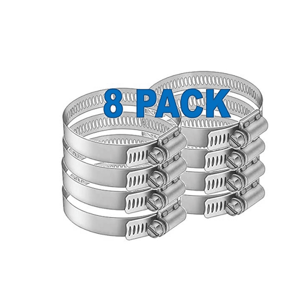 8 Piece Kit LARGE Hose Clamp Set Sizes 1.5 Inch 4.5 Inch Plumbing