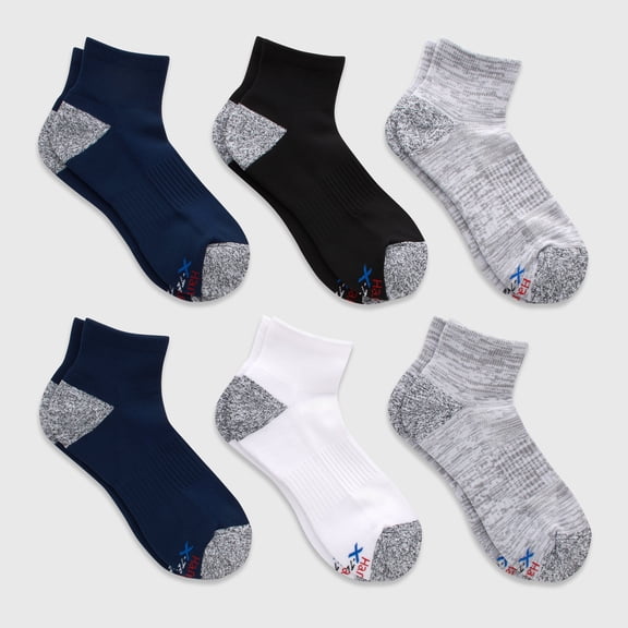 Hanes Moves Men's Ankle Socks Pack, 6-Pack, Moisture-Wicking Selling Color 02 6-12