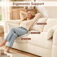 thumbnail image 4 of ANPOO 81.3" Boneless Loveseat Sofa Cloud Couch with Deep Seat, Modern Oversized Velvet Compressed Sofa Couch with 4 Pillows & Side Pockets, Upholstered Boneless Couches for Living Room, Beige, 4 of 10