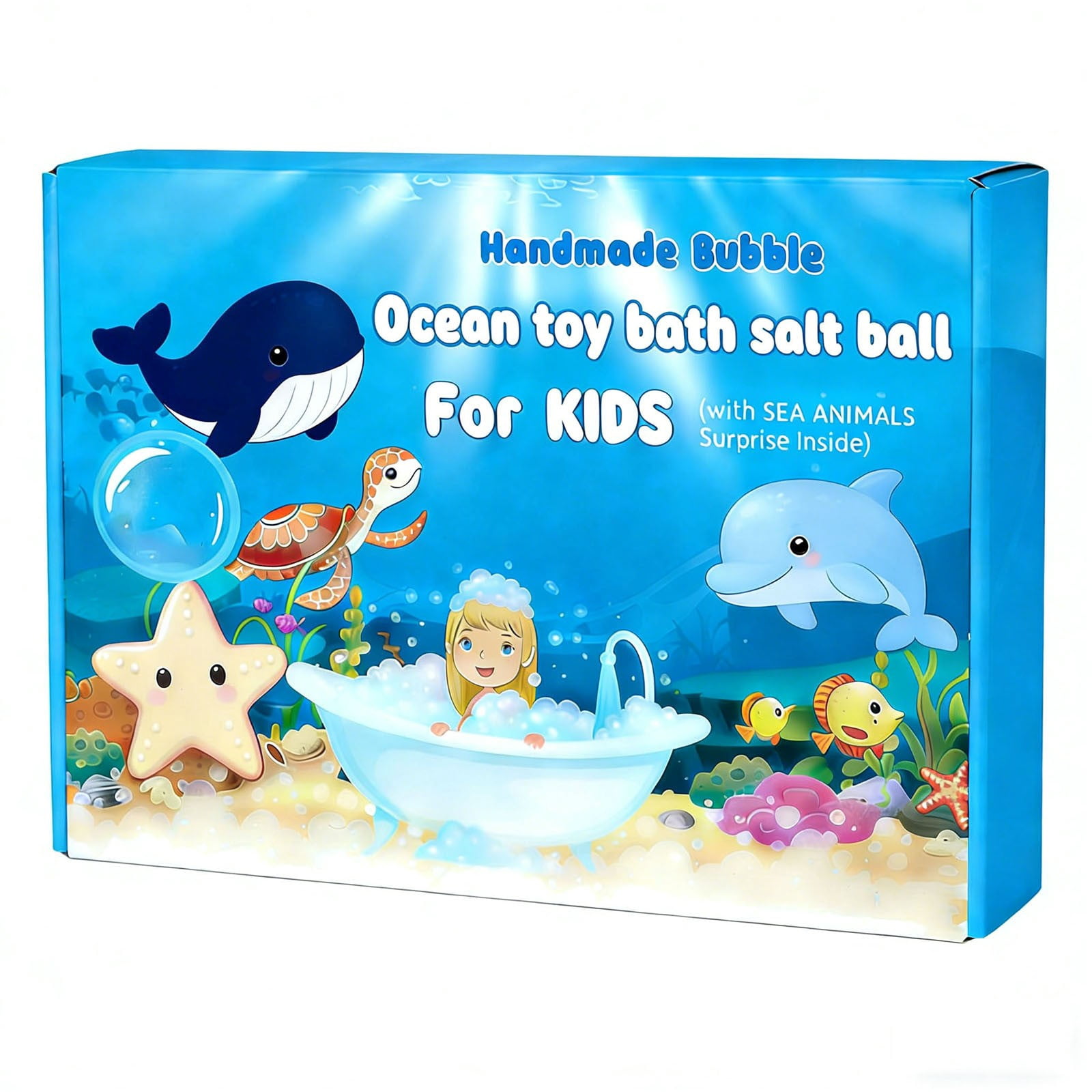 12PCs Ocean Theme Bath Bombs Box Set,Natural Mega Bubble with Surprise Toy Inside,Essential Oil Bubble for Women,Mother Birthday Gifts Inside,Fun Bubble Set,Ideal Stuffers For Family