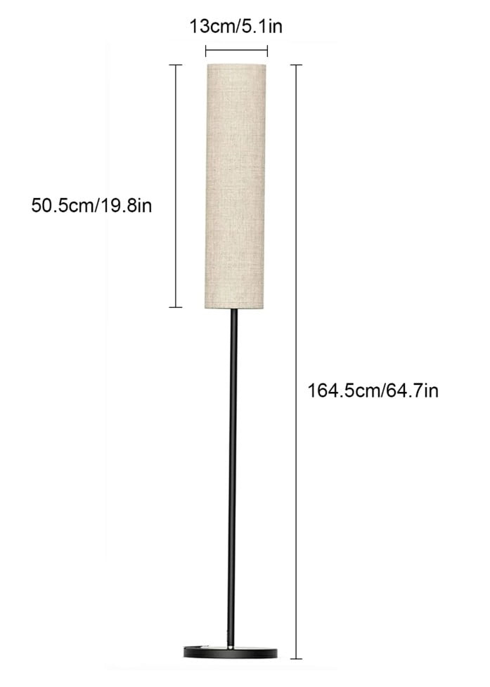 Modern LED Floor Lamp with Fabric Lamp Shade Dimmable Remote Control Standing Light Reading