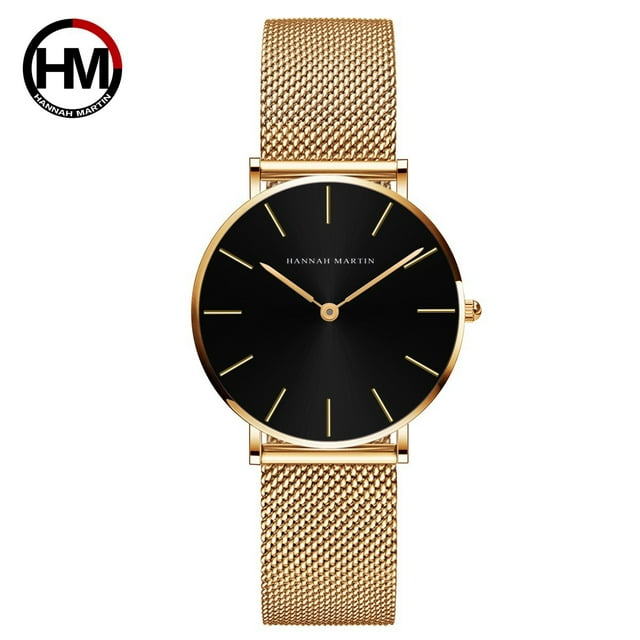 Reloj Mujer Delgado 6.9mm - Movimiento Japonés y Cristal Zafiro | Pulsera Acero Tejido 36mm | Impermeable 30M Lujo Minimalista
