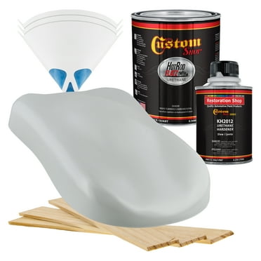 Custom Shop - Light Gray Primer Tone - Hot Rod Flatz Flat Matte Satin Urethane Auto Paint - Complete Quart Paint Kit - Professional Low Sheen Automotive, Car Truck Coating, 4:1 Mix Ratio