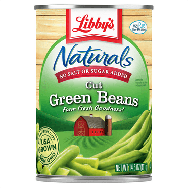 Libby's Naturals Cut Green Beans, No Salt or Sugar Added, 14.5 oz can