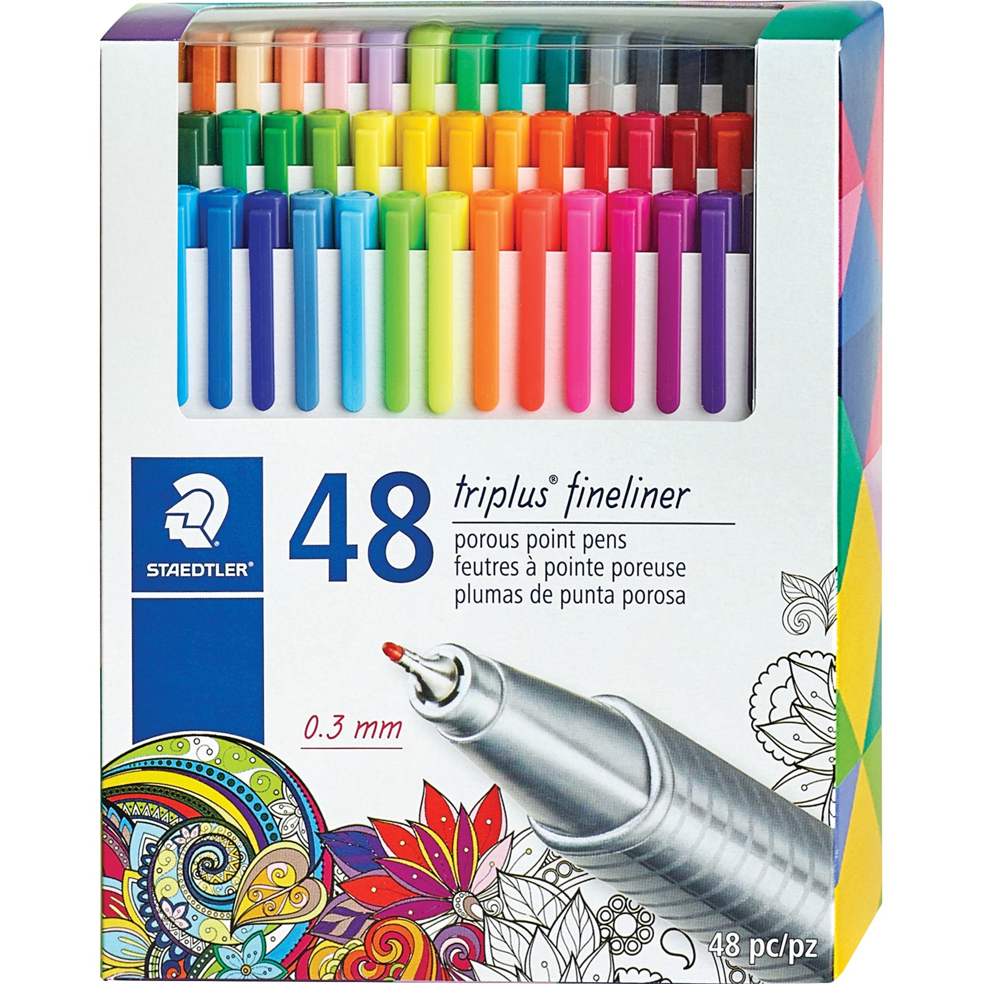 Staedtler Triplus Fineliner Porous Point Pens, 48 / Set (Quantity