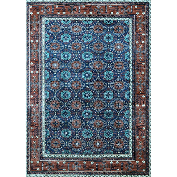 Ahgly Company Indoor Rectangle Oriental Light Blue Industrial Area Rugs, 3' x 5'