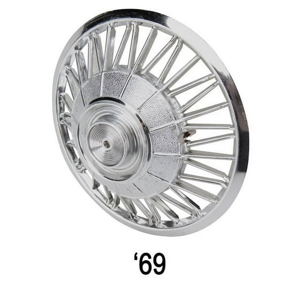 Pedal Car Parts, 1969 AMF Mustang Chromed Plastic, Spoke Style Hubcap