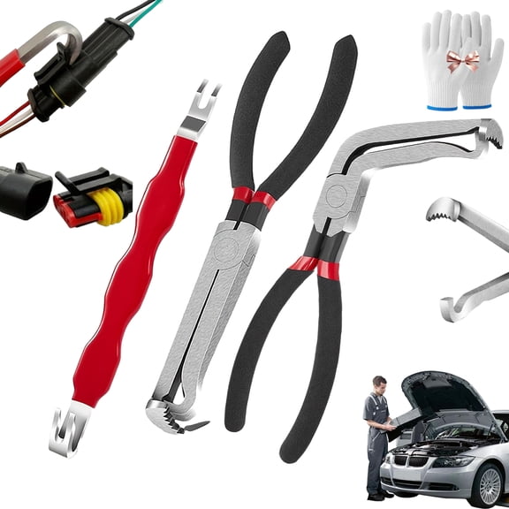 Automotive Electrical Connector Removal Tool,Automotive Electrical Terminal Connector Separator Removal Tool,Electrical Disconnect Pliers for Cars (3PC-A)