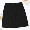 thumbnail image 6 of Baqcunre Skirts for Women Womens Corduroy Skirts Fall Winter High Waist Button Down A Line Short Mini Skirt with Pockets Mini Skirt Women's Skirts Black L(Hot), 6 of 7