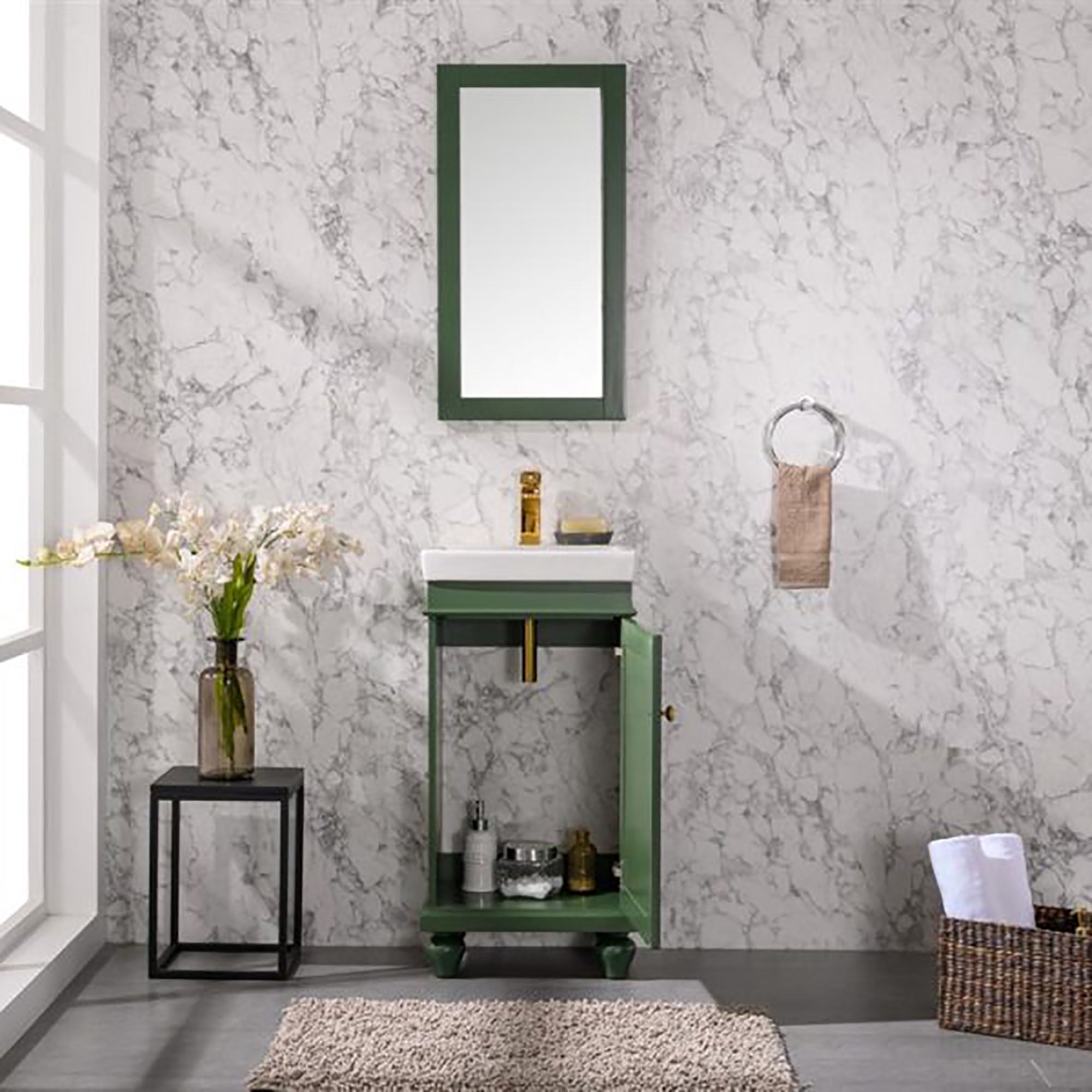 Furniture Indoor Home Decorative Bathroom, Washroom, Kitchen 18" Vogue Green Sink Vanity