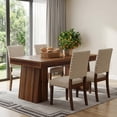 thumbnail image 2 of 55-Inch Brown Mid-Century Modern Dining Table, Rectangular Wood Kitchen Table With Sturdy Legs, Seats 4-6 For Small Space, Dining Room & Home, 2 of 7