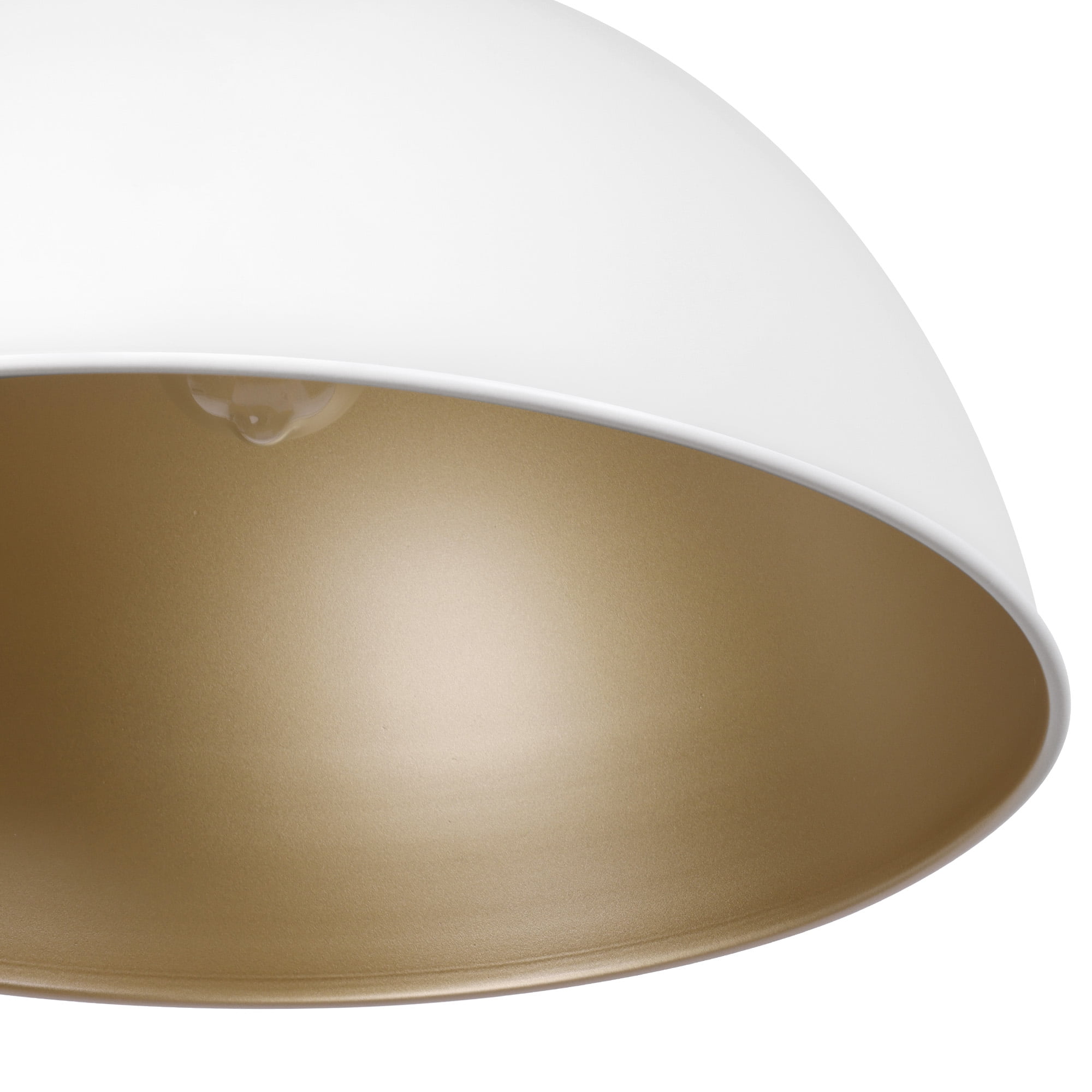 Modern Pendant Light, 18"Farmhouse Pendant Light Industrial Large Dome White and Gold Chandelier Ceiling Hanging Lighting for Dining Room Kitchen Island Bar Hallway Entryway