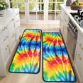 thumbnail image 4 of Kitchen Rugs Sets Of 2,Colorful Tie Dye Symmetric Pattern Anti Fatigue Kitchen Mat Rugs Non Slip Washable,Decorative Kitchen Floor Mats for Kitchen,Sink,Laundry,17"x47"+17"x47", 4 of 5