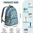 thumbnail image 5 of Basset Hound and Floral Blue Pattern Backpack for School, Cute School Bag with Adjustable Shoulder Straps and Padded Back, 16.9"x12.6"x5.9", 5 of 5