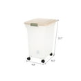 thumbnail image 6 of IRIS 58 Lbs / 67 Qt WeatherPro Airtight Pet Food Storage Container with Attachable Casters, For Dog Cat Bird and Other Pet Food Storage Bin, Keep Fresh, Translucent Body, Clear/Almond, 6 of 6