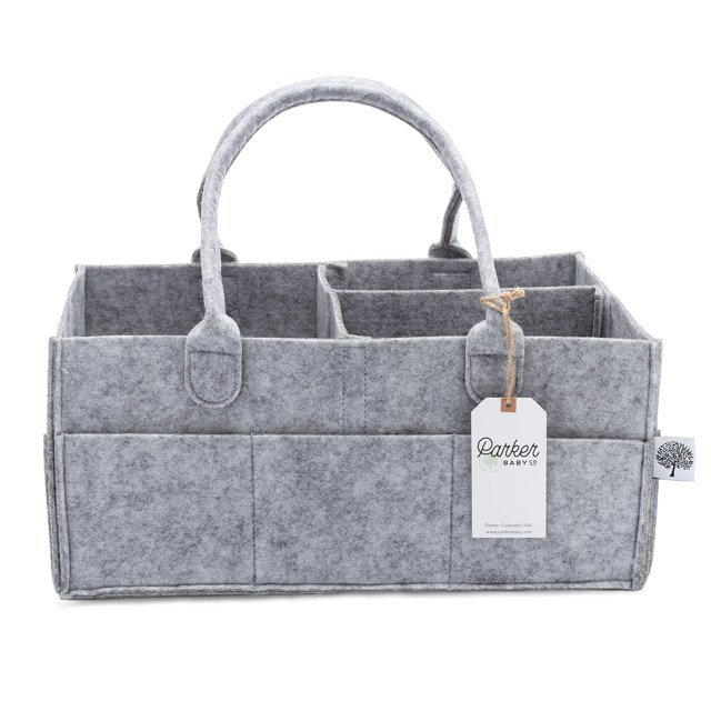 Pañales para guardar pañales Parker, color gris, tamaño grande