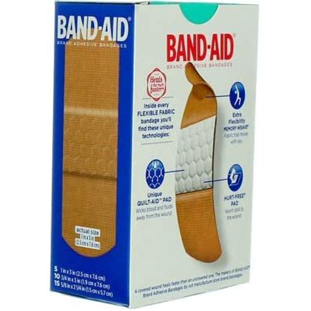 BandAid Adhesive Bandages, Flexible Fabric Bandages Assorted 30 ct