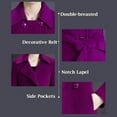 thumbnail image 3 of FUNING Women's Winter Wool Coats Warm Double-breasted Notched Lapel Jackets Midi Long Peacoat Long Sleeve Pea Coats, 3 of 5