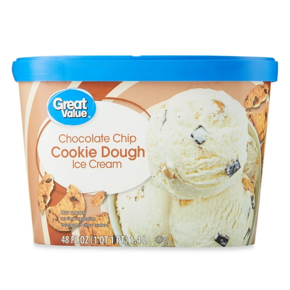Great Value Chocolate Chip Cookie Dough Ice Cream, 48 fl oz