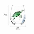 thumbnail image 2 of Artisanal Marine Animal Stemless Wine Glass, 2D Ocean Fantasy Embossed Glassware, Handcrafted Coastal Bar Tumbler, Decorative Home Gift For Ocean Lovers, 2 of 8
