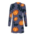 thumbnail image 5 of WREESH Mode Femmes Halloween Animal Chat Citrouille Imprimé Cardigan Manteau Blouse d'Automne, 5 of 5