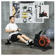 thumbnail image 2 of Foldable Water Rower Machine with LCD Monitor, Red - Cardio Workout, Adjustable Resistance, Home Gym Equipment, 2 of 8