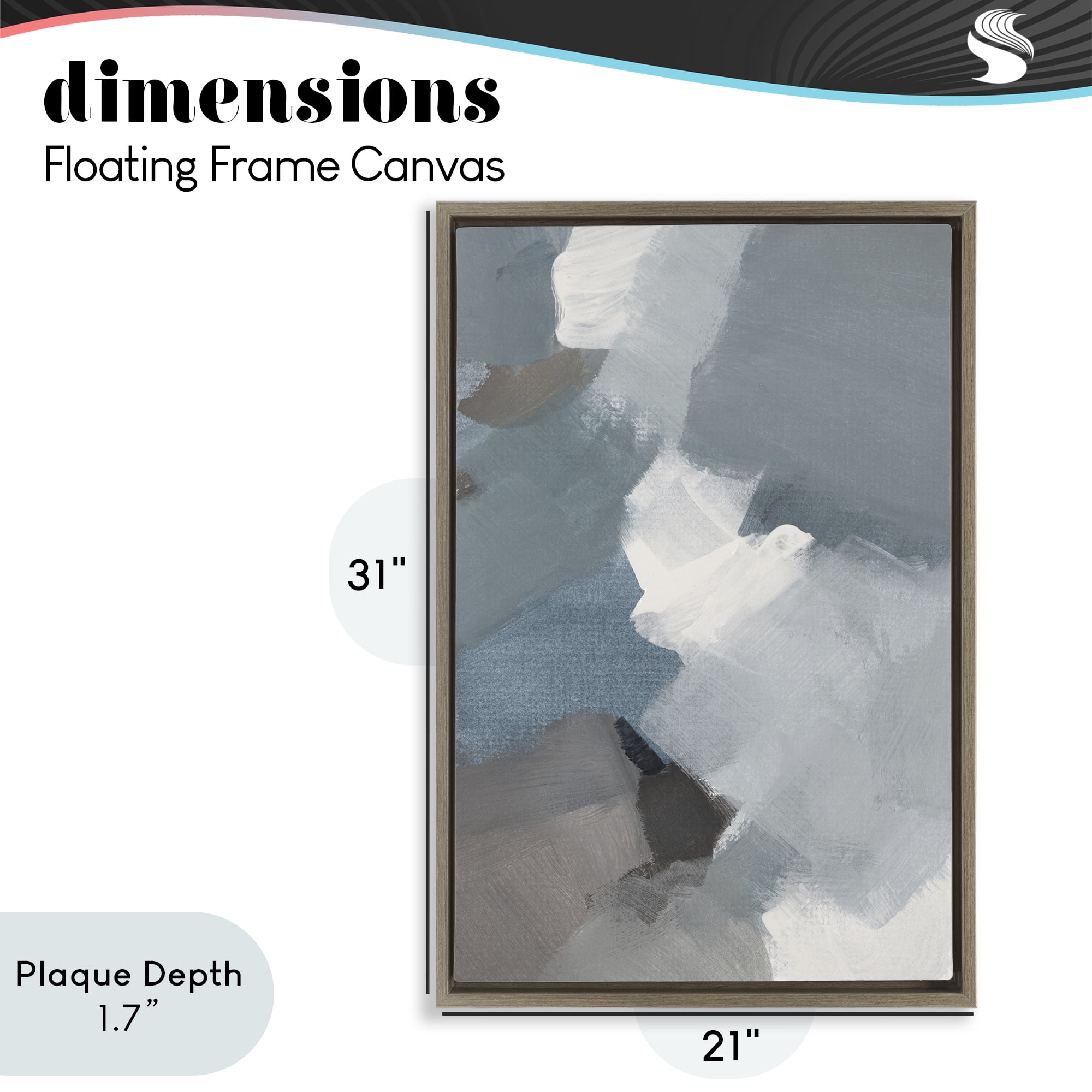 Stupell Industries Stormy Grey Abstract Brown Framed Floater Canvas Wall Art, design by Lanie Loreth