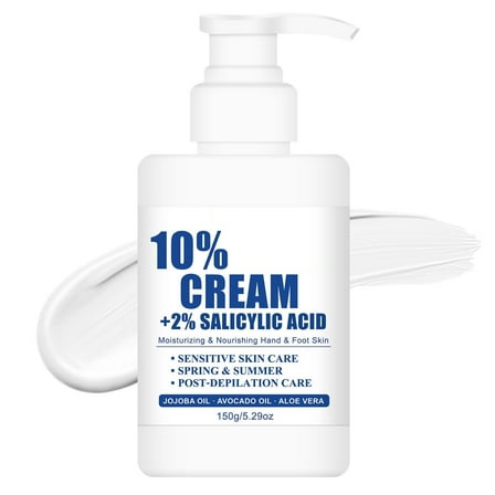 10% Urea Cream for Feet, Urea Foot Hand Cream Knees Heel for Dry Cracked with 2% Salicylic Acid Hydrates & Nourish Foot Care for Softening and Moisturizing Smoothing Skin Women Men Lotion